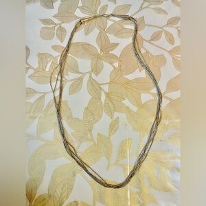 VTG Southwestern Native American Sterling Silver 5 Strand Liquid Silver Necklace